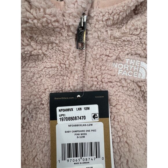 The North Face Infants’ Campshire Fleece One-Piece Pink Moss 6-12 Months NWT - Picture 4 of 5